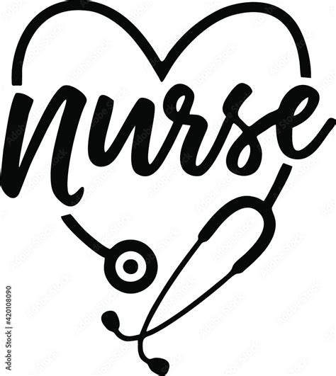 Nurse SVG, Nurselife, Nurse Life, Heart Stethoscope, Nurse Stethoscope, Stock Vector | Adobe Stock