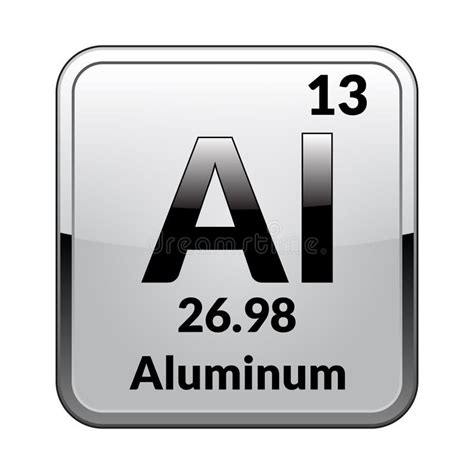 The Periodic Table Element Aluminum.Vector. Stock Vector - Illustration ...