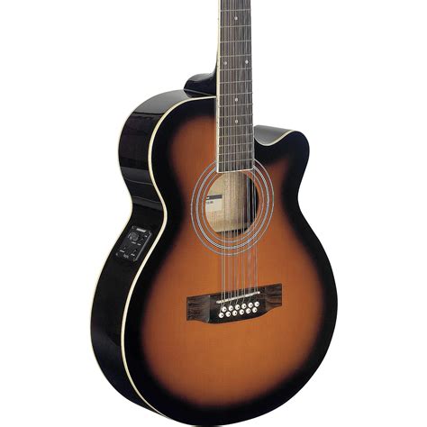 Stagg Mini-Jumbo Electro-Acoustic Cutaway 12-String Concert Guitar 3 ...