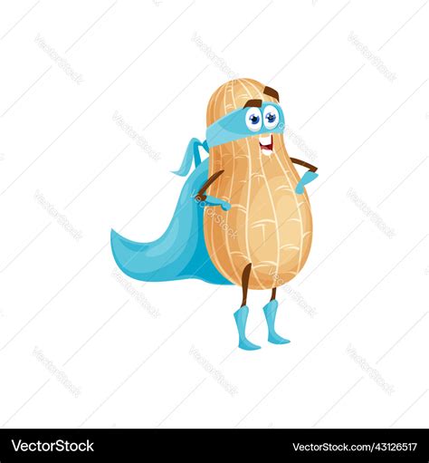 Superhero goober nut gout or peanut emoticon Vector Image