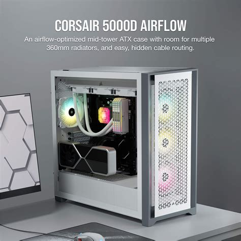 Corsair 5000D AIRFLOW Tempered Glass Mid-Tower ATX PC Case, White: Buy Online in Botswana at ...