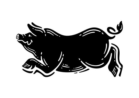 Black pig vector illustration in style retro 11414697 Vector Art at Vecteezy