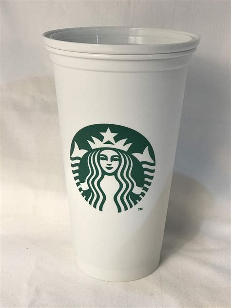 Starbucks Collectibles Starbucks Plastic Tumbler Mug Cup With Lid White Reusable Excellent ...