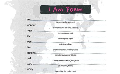 I Am Poem Template For Free (PDF & JPEG)