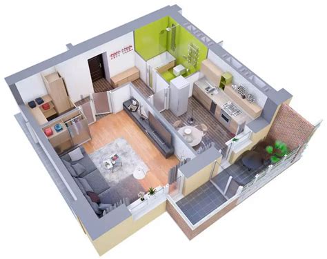 Modern Apartments and Houses 3D Floor Plans Different Models