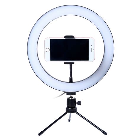 Aro de luz led 】« Para selfies y vídeos» Con trípode y soporte móvil