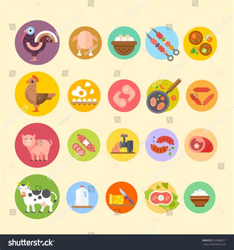 Farm Animals Products Made Out Them Stock Vector (Royalty Free) 324388217