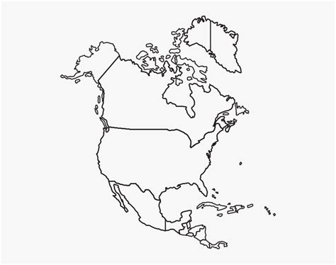 Transparent America Outline Png - Outline North America Map, Png Download - kindpng