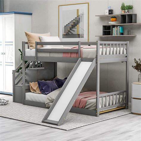 Stairway Bunk Bed : Save Big on TALL Stairway Bunk Bed Twin over Twin with ... : The solid wood ...