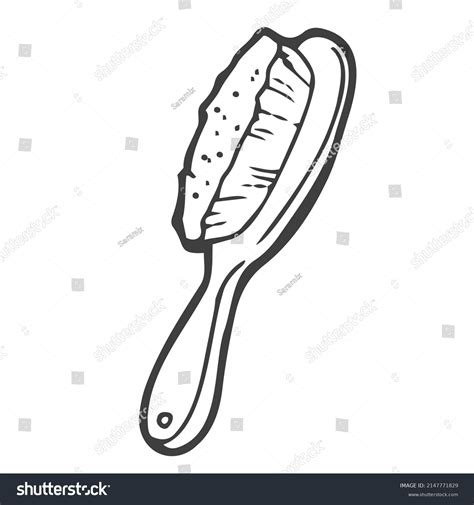 Hair Brush Sketch Isolated On White Stock Vector (Royalty Free ...