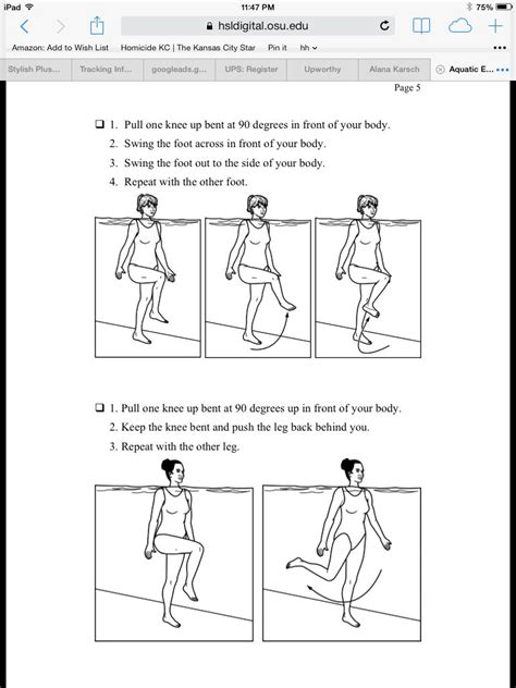 Printable Aquatic Physical Therapy Exercises Pictures