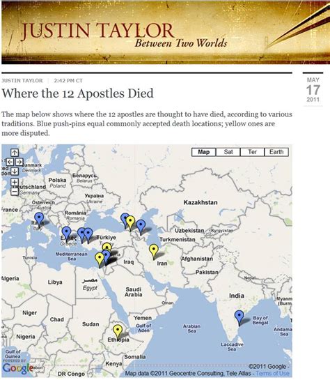 useful in parts: where the 12 apostles died