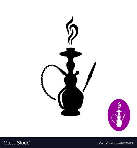 Hookah logo with smoke and pipe Royalty Free Vector Image