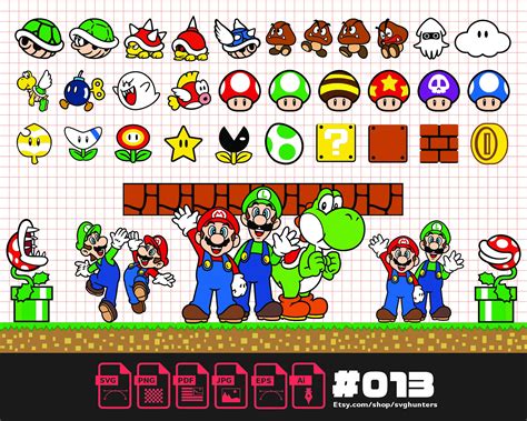 Super Mario SVG Bundle for Cricut and Sublimation Mario Font - Etsy