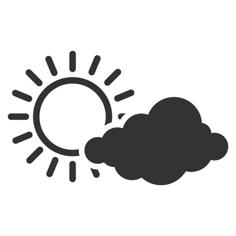 Black and white icon forecast partly cloudy 14160658 Vector Art at Vecteezy