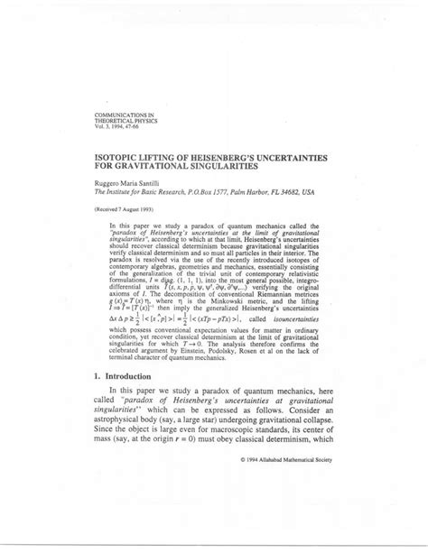 (PDF) Isotopic lifting of Heisenberg’s uncertainties for gravitational singularities ...