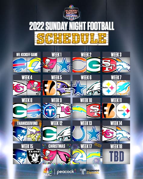 Nfl Sunday Night Football Schedule 2024 - Clio Melody