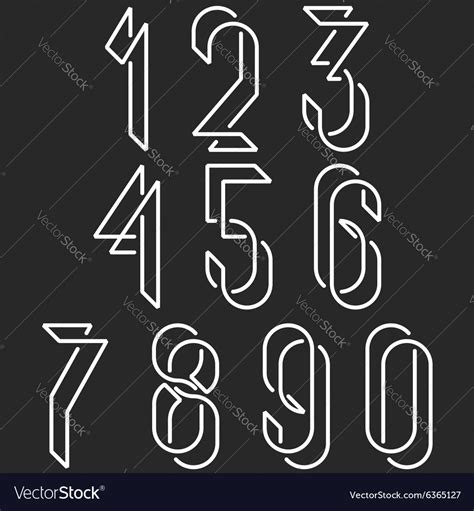 Numerical symbols line monogram numbers mockup Vector Image