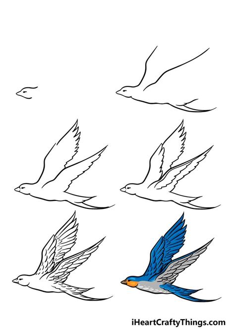 How to Draw A Flying Bird u2013 A Step by Step Guide | Flying bird drawing, Bird drawings, Bird ...