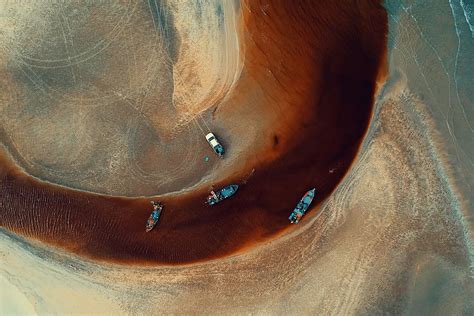 HD wallpaper: Aerial Photography of Four Blue Boats on Body of Water, abstract | Wallpaper Flare