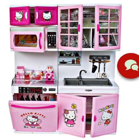 Hello Kitty Modern Kitchen Set Girl Children Playhouse Simulation ...