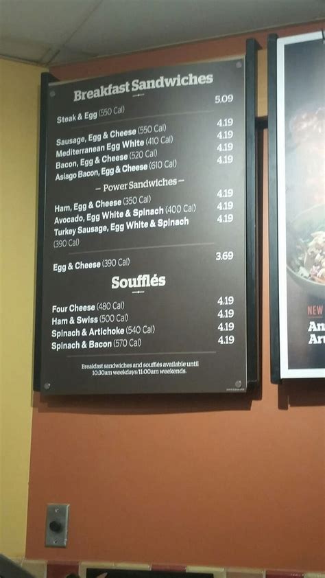 Panera Bread Menu Prices