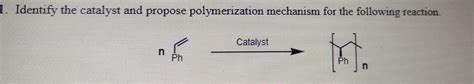 Solved 1. Identify the catalyst and propose polymerization | Chegg.com