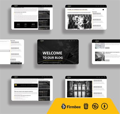 Black & White Blog Website Template - free bootstrap blog template ...