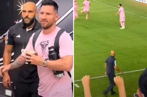 Fans amazed as they spot Lionel Messi's hench bodyguard patrolling TOUCHLINE while Inter Miami ...