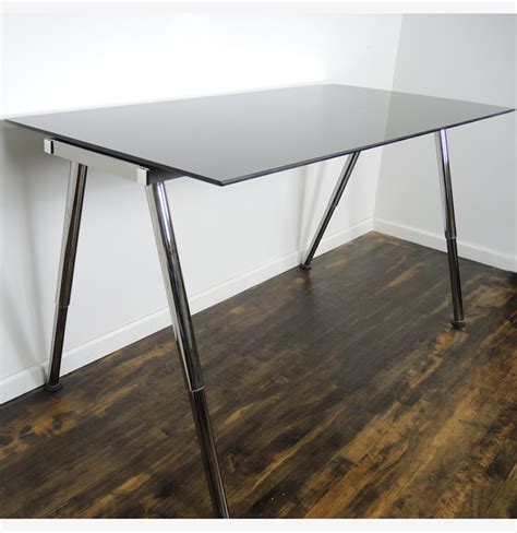 IKEA Galant Adjustable Height Glass Standing Desk Work Table : EBTH