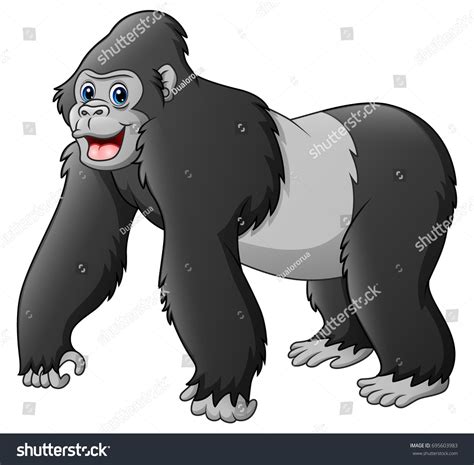 Vector Illustration Cartoon Funny Gorilla Stock Vector (Royalty Free ...