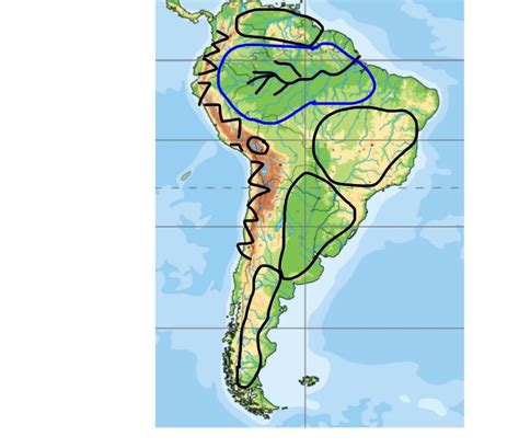 Amazon Rainforest Physical Map