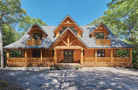 A Large Lake Home With Views From Every Room | Lake house, Log homes, Cabin house plans