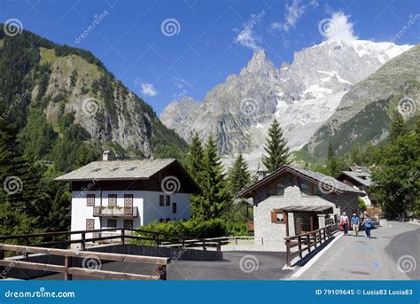 Entreves Courmayeur, a Beautiful Village with New Monte Bianco Skyway Editorial Image - Image of ...