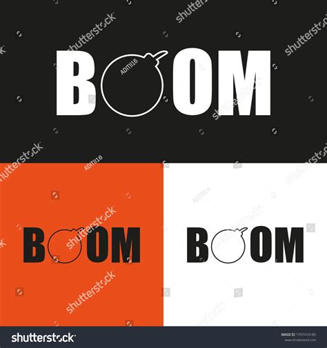 Boom Logo Design Illustration Set Design Stock Vector (Royalty Free ...