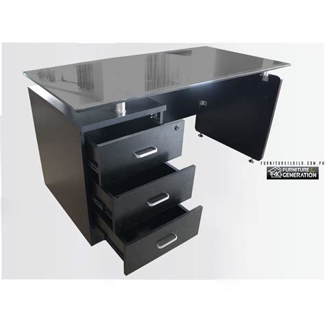 Arman Office Desk Tempered Glass Top Office Desk Junior Desk ...