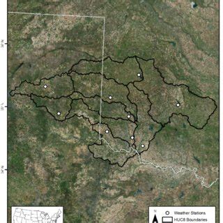 -Altus, Oklahoma HUC8 areas, and Metnode weather stations used to... | Download Scientific Diagram