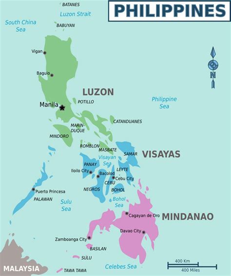 Detailed regions map of Philippines | Philippines | Asia | Mapsland | Maps of the World