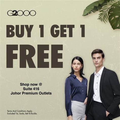 G2000 Buy 1 Get 1 FREE Sale at Johor Premium Outlets (11 Mar 2022 - 31 ...