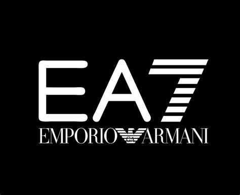 Emporio Armani EA7 Brand Logo Clothes Symbol White Design Fashion Vector Illustration With Black ...