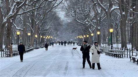 New York gets first significant snowfall in nearly 2 years