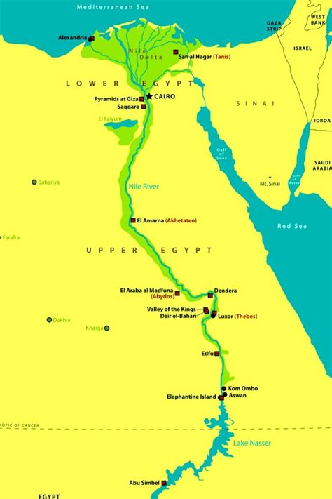 Map of Ancient Egypt with Nile River