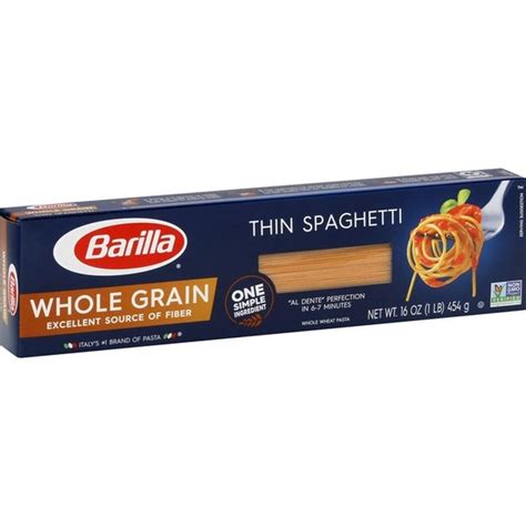 Barilla® Whole Grain Pasta Thin Spaghetti (16 oz) - Instacart