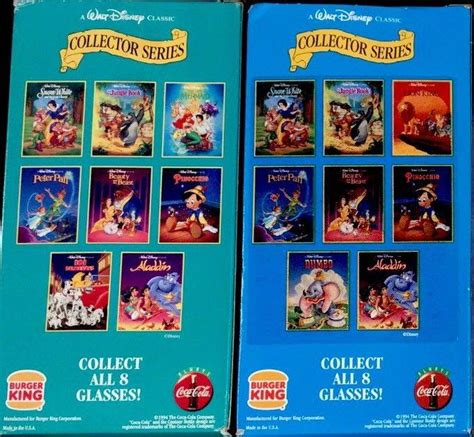 Vintage 90's Disney Burger King Cups 12pc (2 Sets) 1 Box W Rare ...