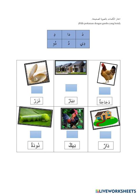 Bahasa Arab huruf dal worksheet | Live Worksheets