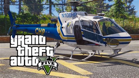 GTA V AS-350 Ecureuil police helicopter (MOD) - YouTube