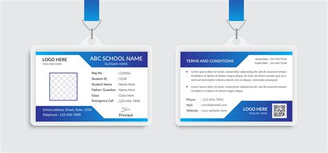 Blue school id card template design 6936001 Vector Art at Vecteezy