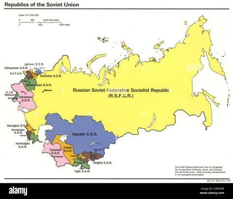 1991 Republic of Soviet Union map Stock Photo - Alamy