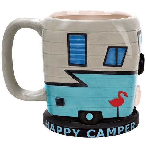 Happy Camper Mug - RV Trailer Shaped Camping Coffee Cup | eBay