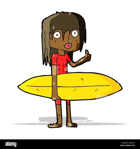 cartoon surfer girl Stock Vector Image & Art - Alamy